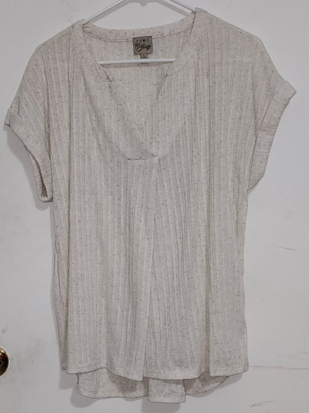 Como Vintage, Ladies Cap Sleeve Blouse, Size L